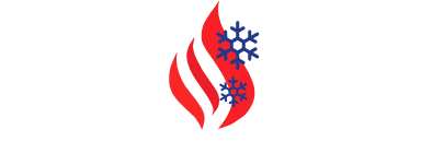 RHMH A red and white striped flame symbol with blue snowflakes overlaid at its top and middle on a white background, perfectly representing the versatility of an Air Conditioning Company in Timmins, Ontario. Heating And Air Conditioning