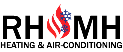RHMH Logo of Shakespeare Heating & Cooling, a leading Heating Company in Timmins Ontario, featuring red and blue stylized flames with blue snowflakes. Heating And Air Conditioning