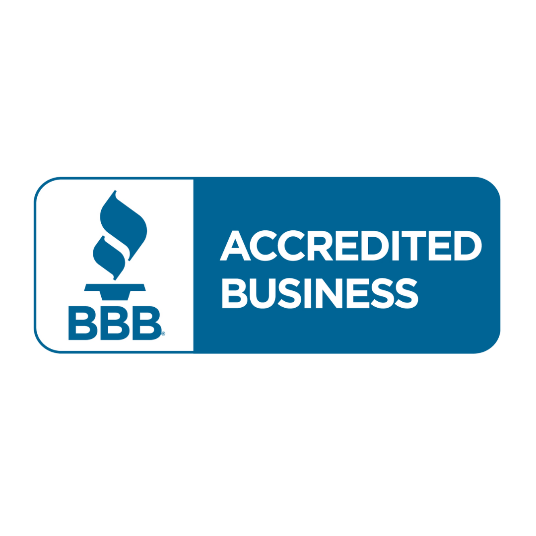 RHMH Blue and white logo displaying the text "Accredited Business" alongside the Better Business Bureau (BBB) emblem, perfect for an air conditioning company in Timmins, Ontario. Heating And Air Conditioning