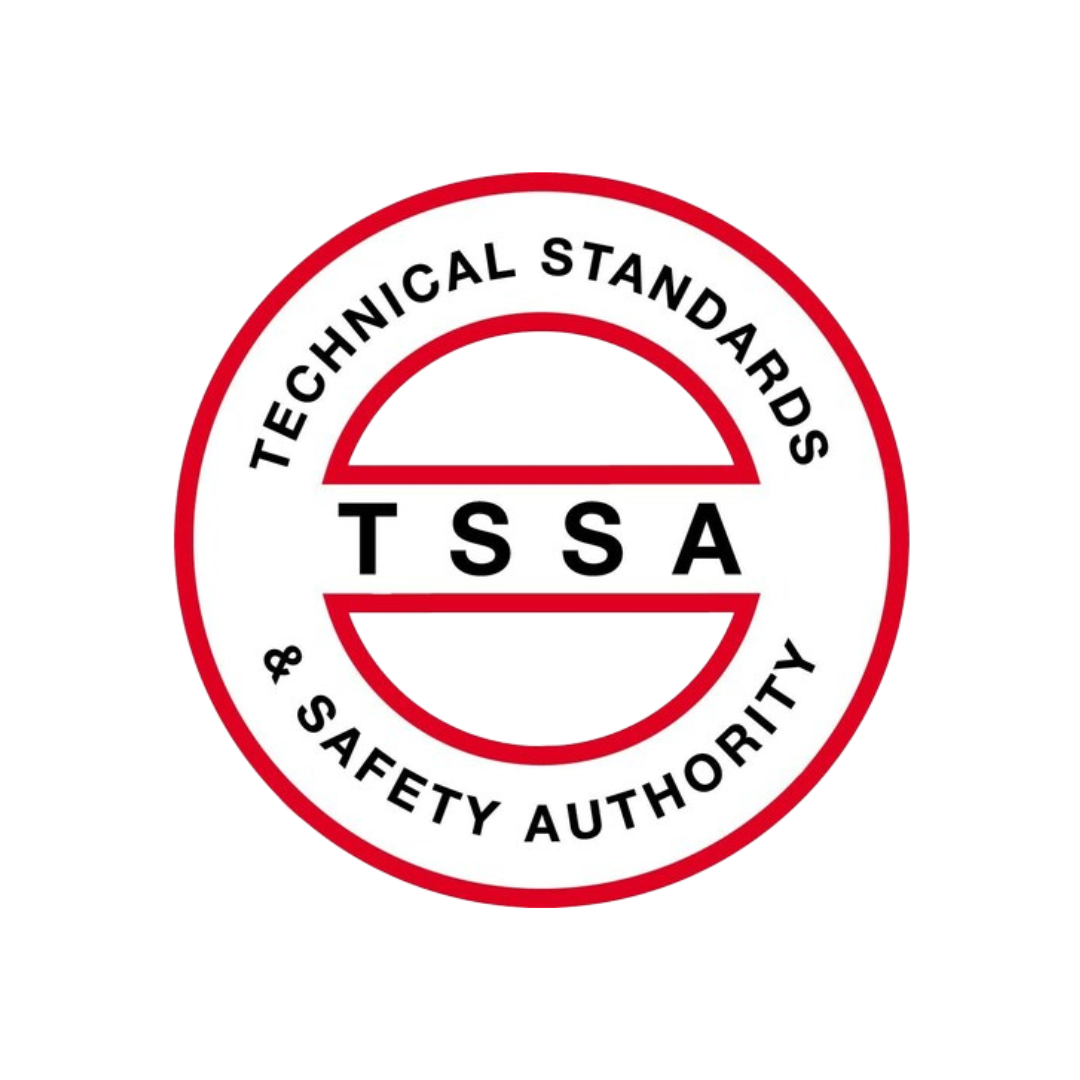 RHMH TSSA logo featuring a red and white circular design with "Technical Standards & Safety Authority" written around "TSSA" in the center, often seen in Heating Company offices across Timmins, Ontario. Heating And Air Conditioning